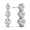 Round Three Stone Diamond Drop Earrings DiamondStatus