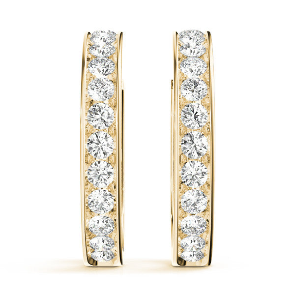 Round Diamond Hoop Earrings