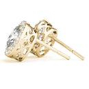 Oval Halo Diamond Earrings