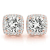 Cushion Halo Diamond Earrings Rose Gold 0.75CT DiamondStatus