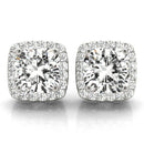 Cushion Halo Diamond Earrings