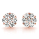 Round Cluster Diamond Stud Earrings
