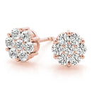 Round Cluster Diamond Stud Earrings