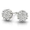 Round Cluster Diamond Stud Earrings DiamondStatus