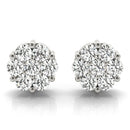 Round Cluster Diamond Stud Earrings