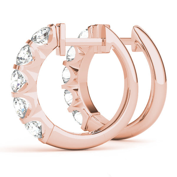 Round Exposed Diamond Hoop Earrings