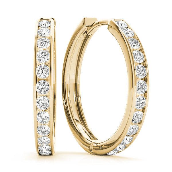 Round Diamond Hoop Earrings