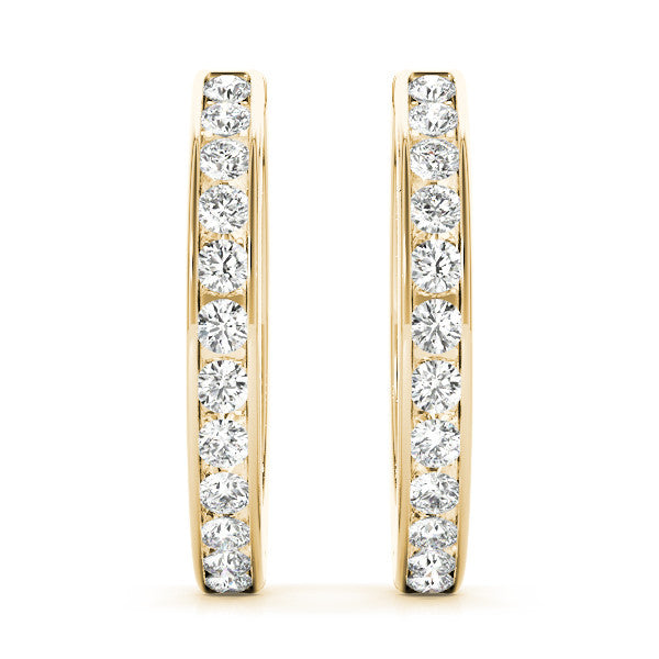 Round Diamond Hoop Earrings