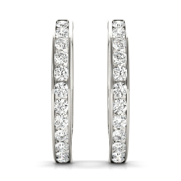 Round Diamond Hoop Earrings