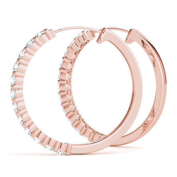 Round Diamond Hoop Earrings