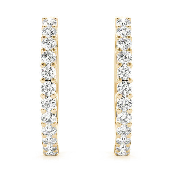 Round Diamond Hoop Earrings