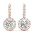 Round Halo Drop Diamond Earrings
