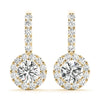 Round Halo Drop Diamond Earrings DiamondStatus