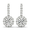 Round Halo Drop Diamond Earrings DiamondStatus