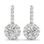 Round Halo Drop Diamond Earrings