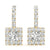 Princess Halo Drop Diamond Earrings