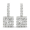Princess Halo Drop Diamond Earrings DiamondStatus