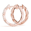 Twisted Pavé Diamond Hoop Earrings