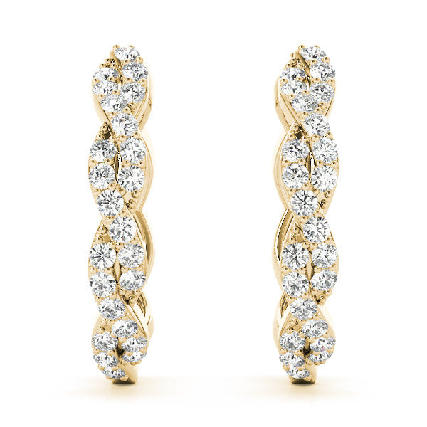 Twisted Pavé Diamond Hoop Earrings