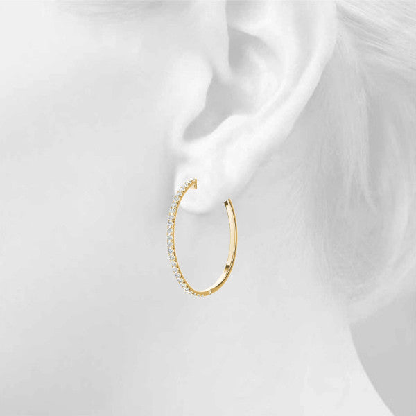 Half Eternity Pavé Diamond Hoop Earrings