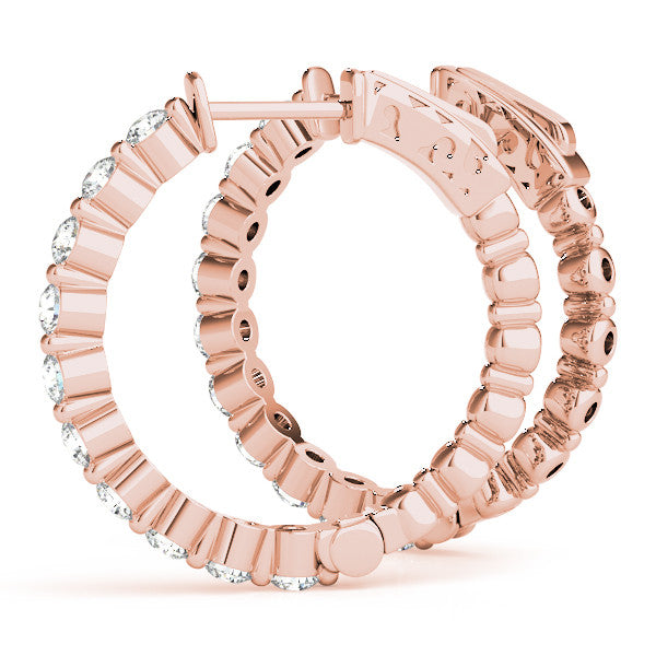 Round Diamond Hoop Earrings
