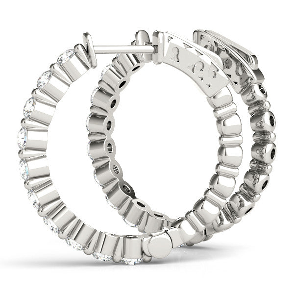 Round Diamond Hoop Earrings