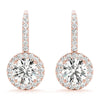Round Halo Drop Diamond Earrings DiamondStatus