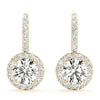 Round Halo Drop Diamond Earrings DiamondStatus