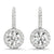 Round Halo Drop Diamond Earrings