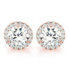 Round Halo Stud Diamond Earrings DiamondStatus