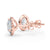 Round Halo Stud Diamond Earrings