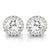 Round Halo Stud Diamond Earrings