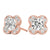 Round Halo Floral Stud Diamond Earrings