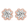 Round Halo Floral Stud Diamond Earrings DiamondStatus