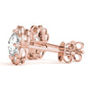 Round Halo Floral Stud Diamond Earrings DiamondStatus