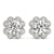 Round Halo Floral Stud Diamond Earrings