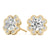 Round Halo Floral Stud Diamond Earrings