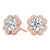 Round Halo Floral Stud Diamond Earrings