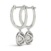 Round Double Halo Diamond Drop Earrings DiamondStatus