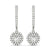 Round Double Halo Diamond Drop Earrings