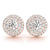 Round Double Halo Diamond Earrings