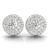 Round Double Halo Diamond Earrings DiamondStatus