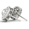 Round Double Halo Diamond Earrings DiamondStatus