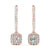 Round Halo Diamond Drop Earrings