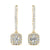 Round Halo Diamond Drop Earrings