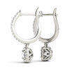 Round Halo Diamond Drop Earrings DiamondStatus