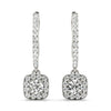 Round Halo Diamond Drop Earrings DiamondStatus