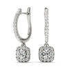 Round Halo Diamond Drop Earrings DiamondStatus