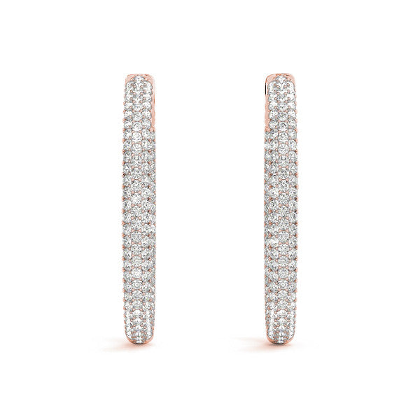 Diamond Pavé Eternity Hoop Earrings
