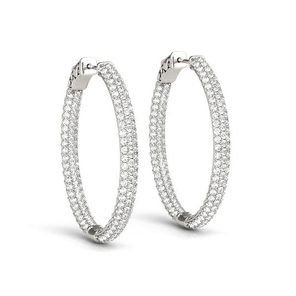 Diamond Pavé Eternity Hoop Earrings